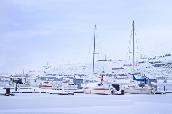 voiliers en hiver