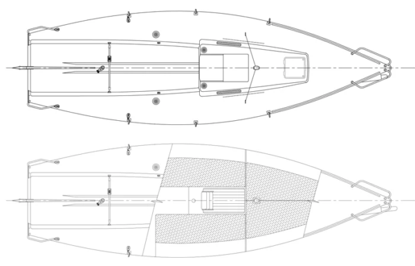 plan de pont et plan de l'intérieur du J 80