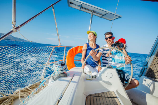 family on a sailboat